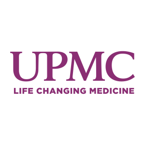 The UPMC corporate logo in a deep purple serif font. Below the main acronym, the slogan LIFE CHANGING MEDICINE is written in a matching purple, capitalized sans-serif typeface on a white background.